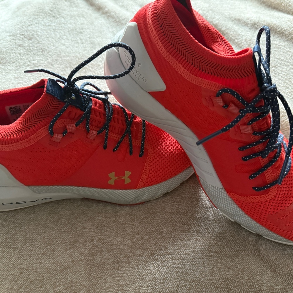 Under Armour Red and White Sneakers - Womens 9.5